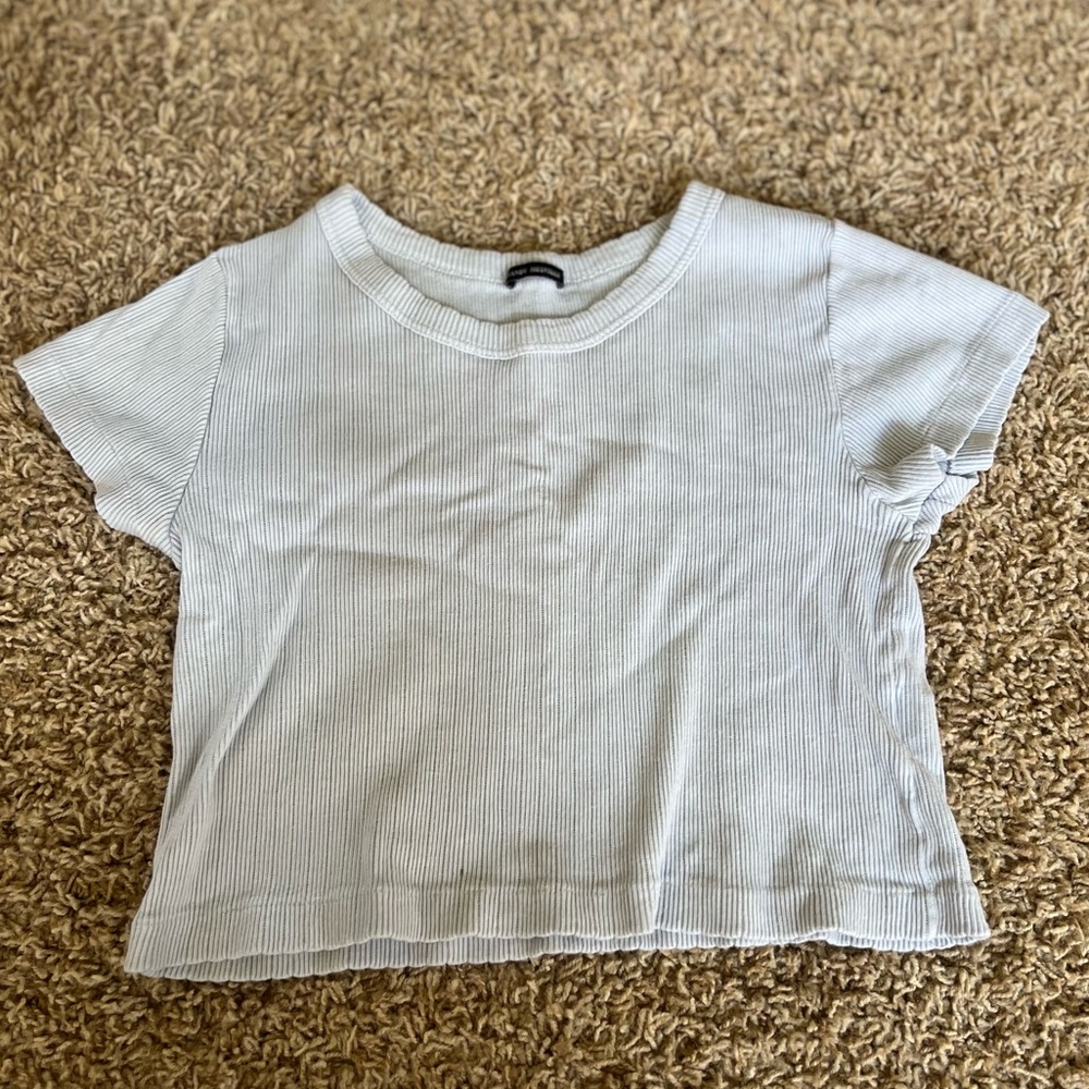 BRANDY MELVILLE light blue ribbed crop top